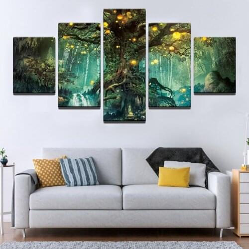 5 pcs Diamond Embroidery cross stitch 5D diamond painting Scenery Enchanted Tree Diamond Picture home decoration Mosaic stickers