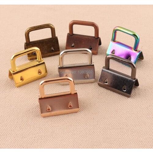 50pcs 25mm 1inch Key Fob Hardware gold/rose gold/silver/bronze/copper/gunmetal/rainbow color for key fobs webbing ribbon
