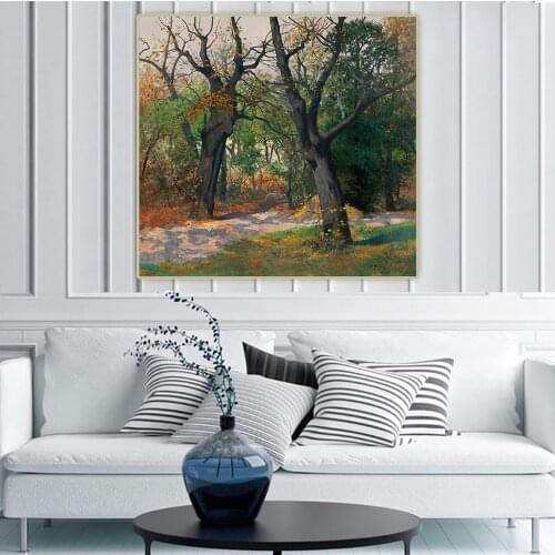 Adolf Kaufmann《Autumn Morning》Canvas Oil Painting Art Aesthetic Poster Picture Wall Hanging Decor Home Living Room Decoration