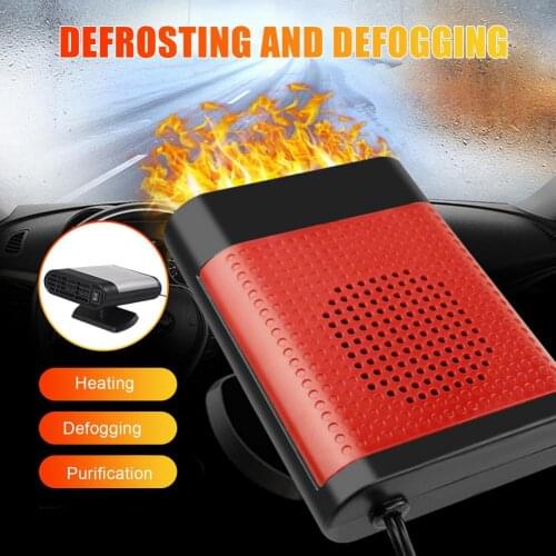 Car Heater 12V/24V Portable Fast Heating Defrost Demister Cooling Fan 360-Degree Adjustment Auto Windshield Window Heater
