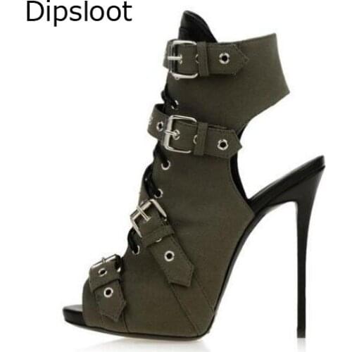 Sexy Ladies Faux Suede Buckle Sandals Summer Bottines Gladiator Thin High Heels Fashion Peep Toe Slingbacks Summer Sandalias