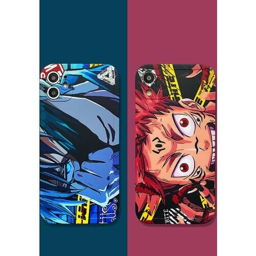 Jujutsu Kaisen Gojo Satoru Itadori Yuji Phone Case Cover for Iphone 12 Pro Max X XR XS MAX 6 7 8 Plus 11 Pro Max