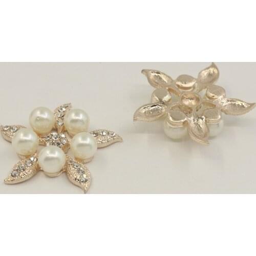 DIANCAN 38mm Star Rhinestone Metal Alloy Buttons Silver Gold Flatback In Clear DIY Botones For Garment Clothing Decoration 5pcs