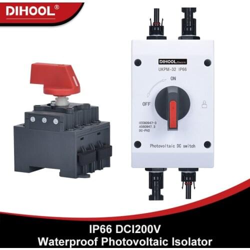 Photovoltaic DC Isolator Switch IP66 Waterproof PV Switch Outdoor PV isolator for 1000V/1200V Solar System Isolation