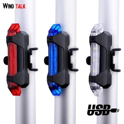 Wind Talk Waterproof USB Rechargeable Bicycle Tail Light 4 Modes Back Bike Flashing Safety Warning Lamp Bicycle Rear Light