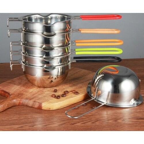 Stainless Steel Long Handle Wax Melting Pot DIY Scented Candle Soap Chocolate Butter Handmade Soap Tool Non-stick Easy Cleaning