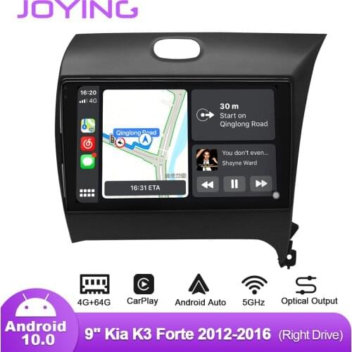 JOING Android 10.0 Head Unit GPS Navigation 9" 1280*720 Video Player Octa Core DSP BT Tape Recoder For Kia K3 Forte 2012-2016