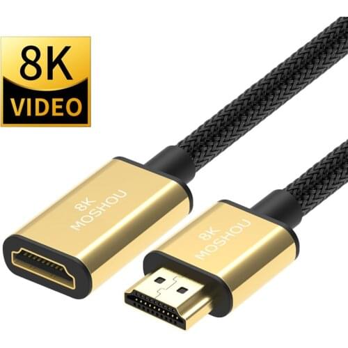 HDMI 2.1 Cables 8K 4K 60Hz MOSHOU male to female Adapter Dynamic HDR ARC CEC High Definition Video Extension cord