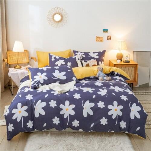 Nordic Floral Print Duvet Cover Sets Single Double Queen King 220x240 Bedding Set Polyester Pastoral Bed Linens Bed Sheet 150