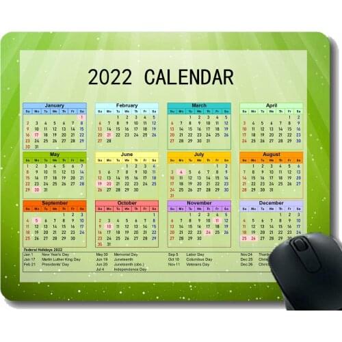 Mouse Pad 2022 Calendar,Light Cluster Dark Smoke Custom Gaming Mouse Pads with Designs
