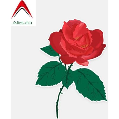 Aliauto Pretty Car Stickers Mysterious Red Rose Accessories Decor Vinyl Decal for Skoda Volvo Honda Civic Lada Kia ,14cm*10cm