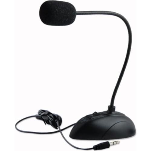 YCDC Flexible Stand Mini 3.5mm Desktop Microphone Mic For Laptop PC Notebook Computer