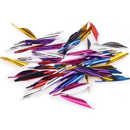 New Spin Vanes 1.8 inch 50 pcs Spiral Feather Plastic Sheet For Arrow Archery With Sticker Tape Arrow Accessories