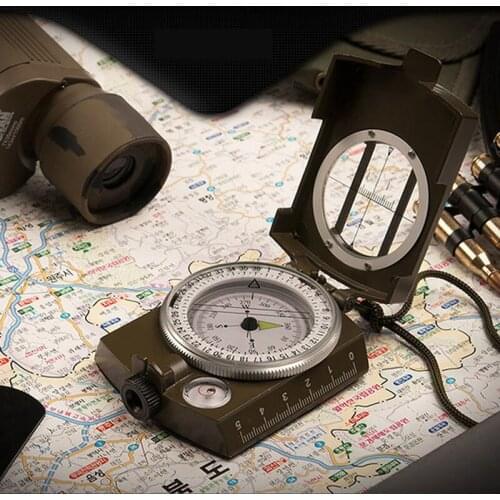 New Multifunctional Compass Mountaineering Outdoor Camping Equipment Compass Luminous Foldable Portable Compass Spot