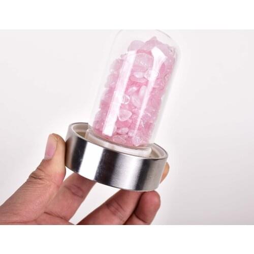 New Product Launch Wholesale Natural Quartz Irregularity Rose Crystal Gravel Bottle Glass Water Gravel Stone Cup Gift giving