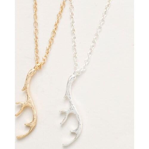 Wholesale 10pc Antlers Pendant Necklace Charm Chain Unicorn Jewelry Lucky Gift For Love Girls Couple Kids Free Shipping