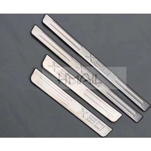 Stainless steel door sill strip for LIFAN X60 2011-15 Threshold trim car styling welcome pedal Scuff plate cover film stickers