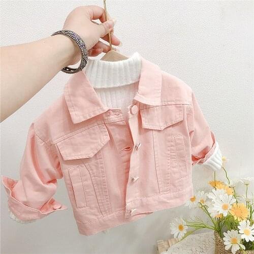Casual Girls Kids Sweet Coat Jackets Spring Autumn Long Sleeve Children Baby Outwear Cardigan Casacos ADK393