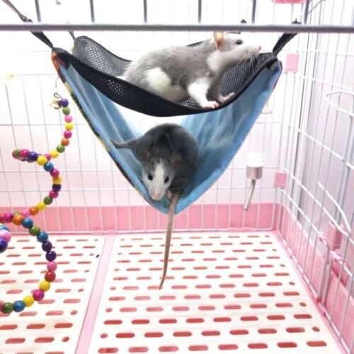 Hamster Mesh Hammock Double Canvas Mesh Hamster Hammock Squirrel Chinchilla Flower Branch Ferret Hanging Nest Small Pet Supplies