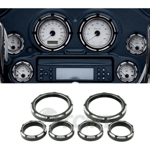 Motorcycle Speedometer 4" Gauge Burst Bezel Kit For Harley Touring Electra Street Road Tri Glide 1996-2013 FLHTC FLTR 98 2012