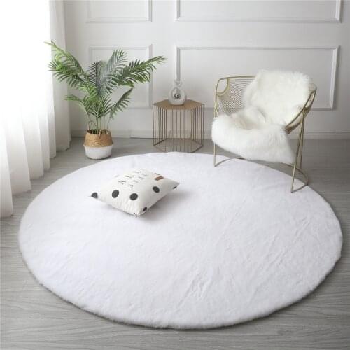 Super Soft Rabbit Faux Fur Plush Area Rug Nursery Plush Shaggy Rug Non Slip Carpet Washable Floor Rugs for Living Room Carpet