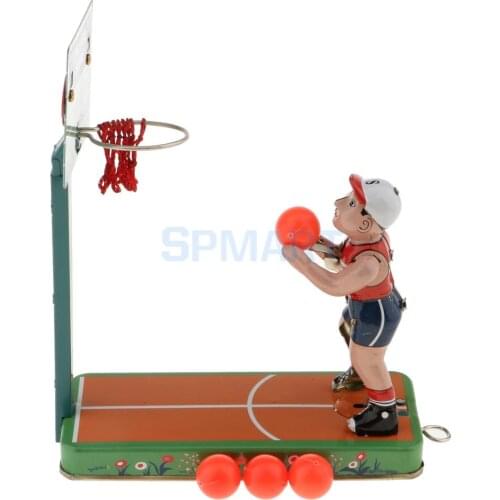 Vintage Mechanical Ball Shooting Play Score Model Wind-up Clockwork Tin Toy Gifts Collectibles