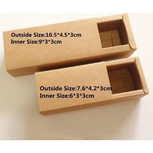 30 pcs 2 size Vintage kraft paper drawer box DIY handmade jewelry/petals/candy/biscuit box accept customization