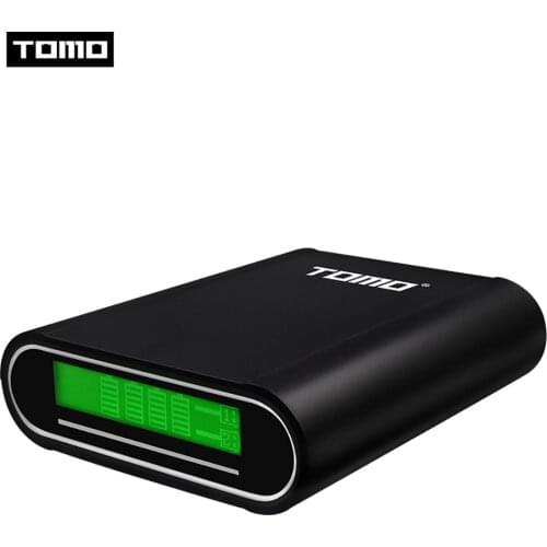TOMO T4 18650 Li-ion Battery Charger 2 Input Case 5V 2A Output Power Bank Case External USB Charger with Intelligent LCD Display