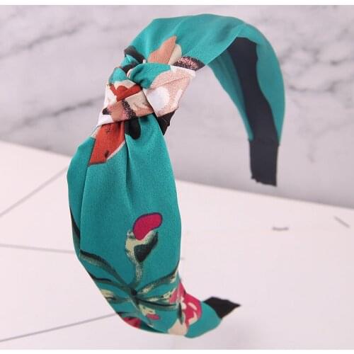 2020 Boho Print Fabric Hairband Elegant Simple Floral Head Band Hoop For Women New Korean Knot Hair Accessories Jewelry Headwear