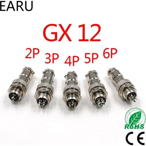 1Set 7/16" GX12 2 3 4 5 6 7 Pin Male Female 12mm M12 Wire Panel L91 GX12 Circular Aviation Connector Socket Plug DF12 M12