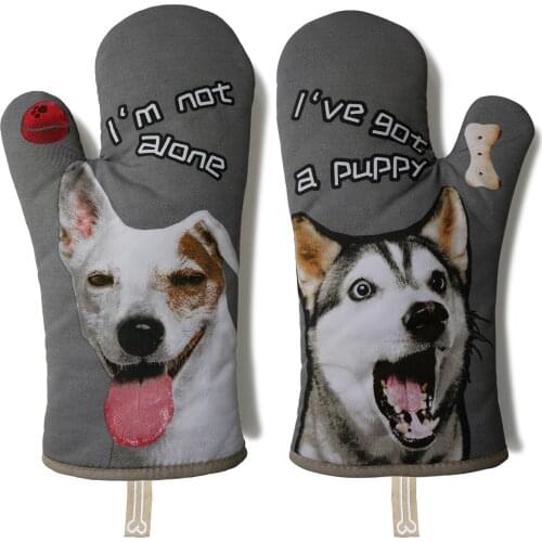 1 Pair Household Oven Mitts Thickened Pure Cotton Gloves Anti-Scaling Cooking Baking Microven Gloves Potholder Kitchen Mitten