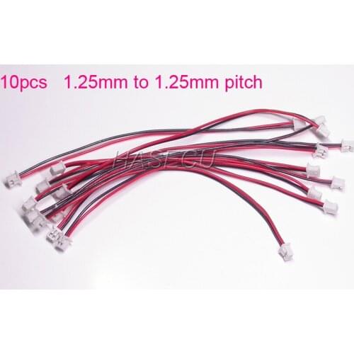 10pcs) 2PIN wires for CCTV cameras accessory 1.25mm TO 1.25mm (connector) black / red wires about 10cm length