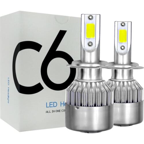 2Pcs H4 H7 C6 Car Led Headlight Bulbs H11 LED Car Lights HB3 9005 HB4 9006 6000K 72W 12V 7200LM IP68 Waterproof Auto Headlamps