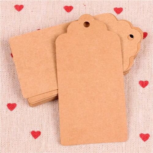 300pcs 10*5cm garment accessories blank design 3 colors art paper hang tag, zakka bread/coffee brand tags/cards