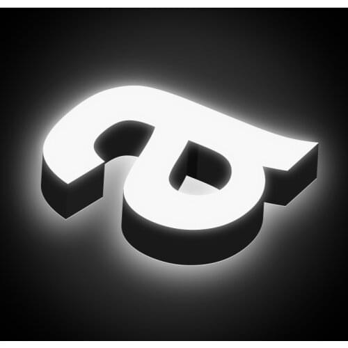 3D LED Business Logo light outdoor luminous letters Light Alloy Acrylic Waterproof 12cm White