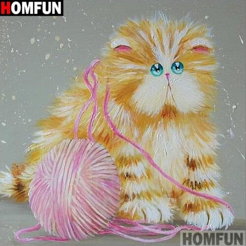 HOMFUN Full Square/Round Drill 5D DIY Diamond Painting "Cartoon cat" 3D Embroidery Cross Stitch 5D Decor Gift A13313