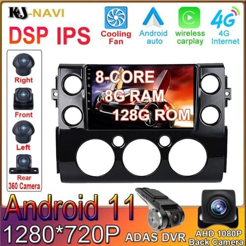 6+128G CARPLAY Android 11 Car Radio Multimedia Auto GPS Navigation For Toyota FJ Cruiser J15 2006 2007 2008 - 2020 NO DVD 2 DIN