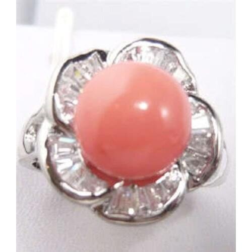 Free shipping Wholesale price 16new ^^^^Charming! Noble jewelry Pink Coral Ring size: 7.8.9