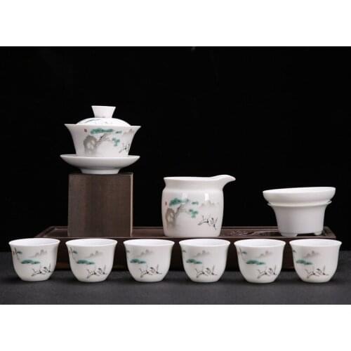 Tea Set Include 1 Pot 6 Cup High quality elegant gaiwan Beautiful and easy teapot kettle and teacup Travel kettle Kung Fu