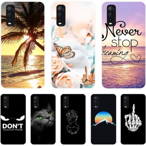 For vivo Y70 Case Silicone Soft TPU Phone Cases For vivo Y70S Back Cover vivoY70 Clear Bumper For Vivo Y 70 6.44 inch Coque Wolf