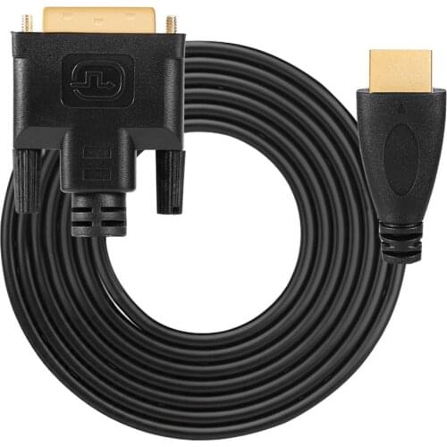 LESHP Black 3/5Meter Durable Portable Monitor Cable HDMI-com to DVI Cable Rated High Speed Bi-Directional HDTV to DVI Cable