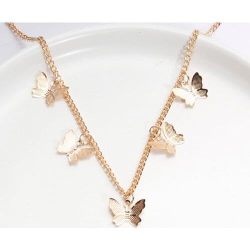Bohemian Cute Butterfly Choker Necklaces Women Gold Silver Color Clavicle Chain 2020 Fashion Animal Female Chocker Jewelry Gifts