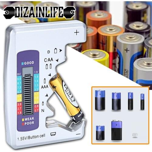 Digital Battery Tester LCD Display C D N AA AAA 9V 1.5V Button Cell Battery Capacity Check Detector Capacitance Diagnostic Tool