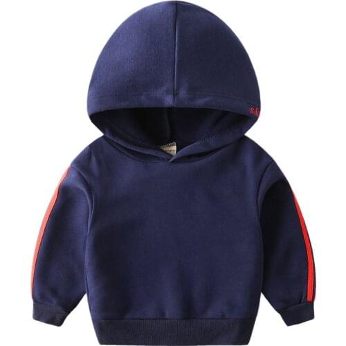 Kids Hoodies For Boys Childrens Sweatshirt Spring Autumn Baby Long Sleeve Navy Blue Cotton Tops Clothes Toddler Sportswear