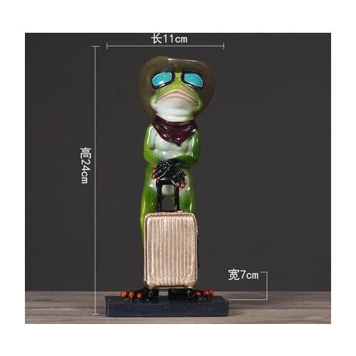 Home Creative Resin Crafts gentleman Frog Decoration Pub Antique shelf shopwindow Frogs tchotchkes soft furnishings Ornaments