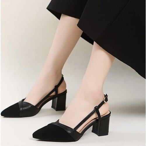 Elegant Lady Sandals Pointed Toe High Heels Women Sandals Baotou Patchwork New Sandals Women Party Shoes Women Shoes