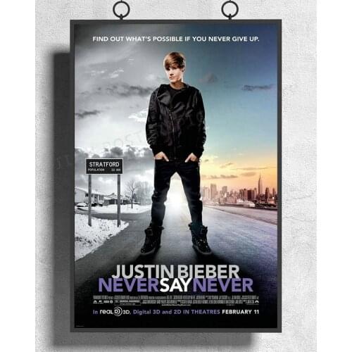 H291 Never Say Never movie Justin Bieber Wall Sticker Silk Poster Art Home Decoration Christmas gift