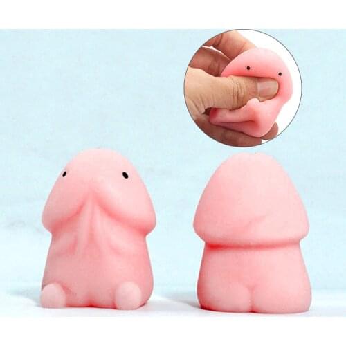 1/4/6/8/10pcs Cute Penis Shape Slow Rebound PU Decompression Toy Slow Rising Toys Stress Relief Relax Pressure Toys Interesting