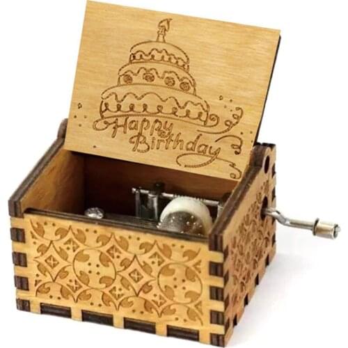 KITPIPI Christmas Gift Handmade Classical Music Box Professional Crafts Hand-operated Music My Wooden Are You Box Sunshine E8I3