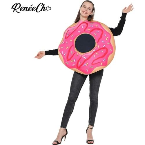 Reneecho Halloween Costume For Adult Women Doughnut Costume Woman Donut Cosplay For Carnival Food Cosplay Purim